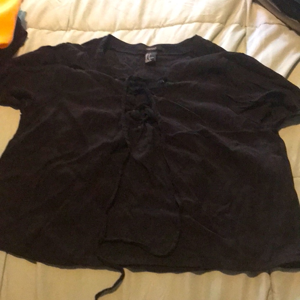 Forever21 Front Lace Crop Top